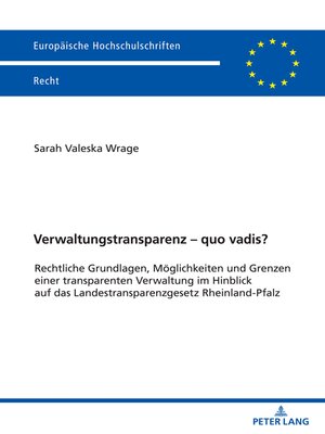 cover image of Verwaltungstransparenz – quo vadis?